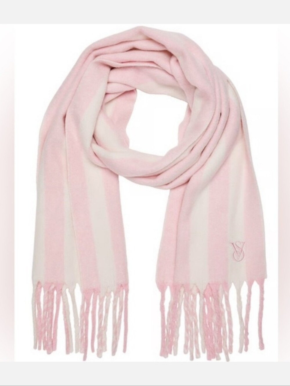 🌟🩷 VICTORIA'S SECRET COZY BLANKET HERITAGE STRIPE SCARF 🩷🌟